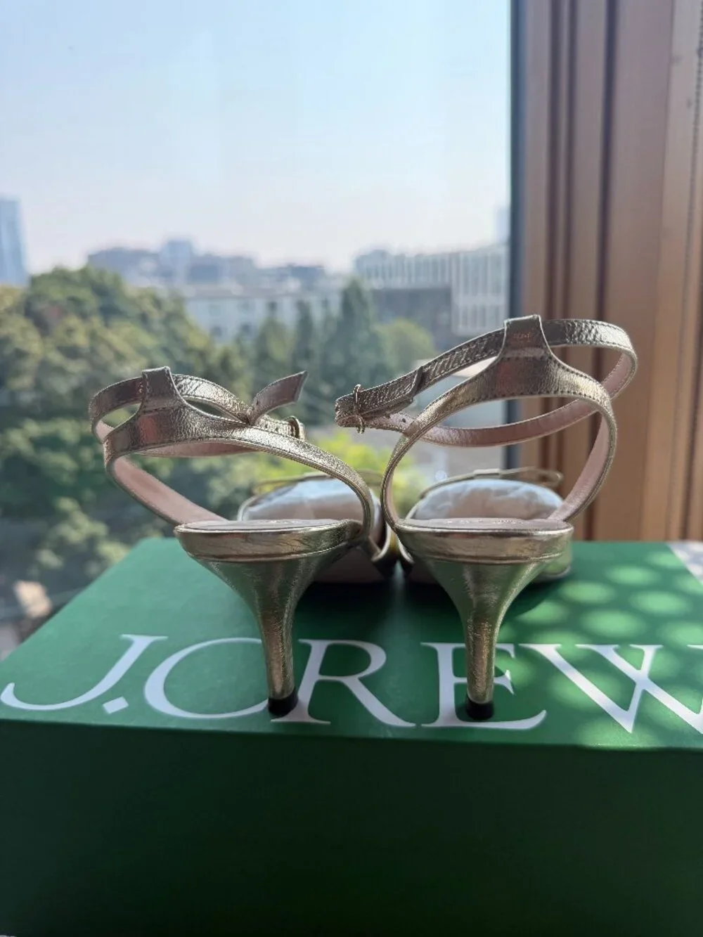 Jcrew Made-in-Italy Colette bow pumps in metallic crinkle